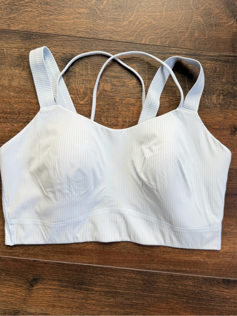 Lululemon sports bra “like a cloud” sky blue ribbed